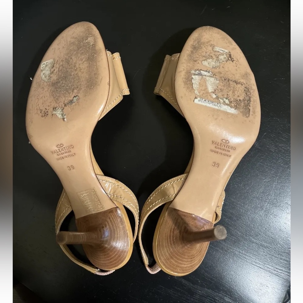 Valentino leather brown Slingback heels - Picture 6 of 6
